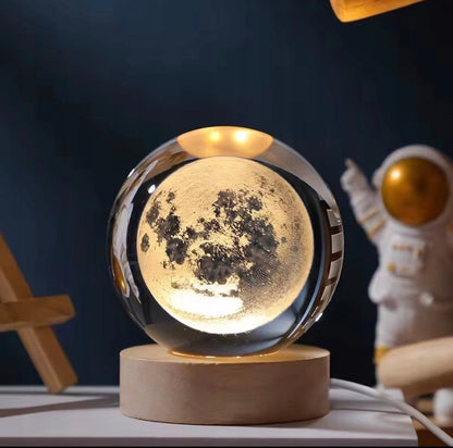 SZKLANA KULA LAMPKA NOCNA